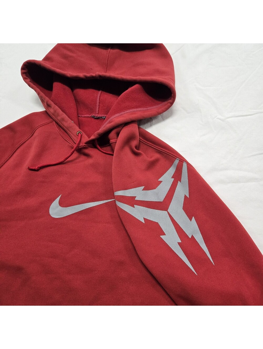 Mens LARGE Nike Kobe Bryant Red Hoodie Sweatshirt Logo Graphic Center Swoosh Y2K